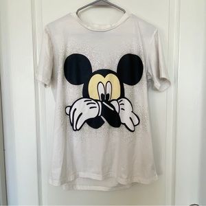 Disney x Gucci Mickey Mouse Rhinestone White Tee